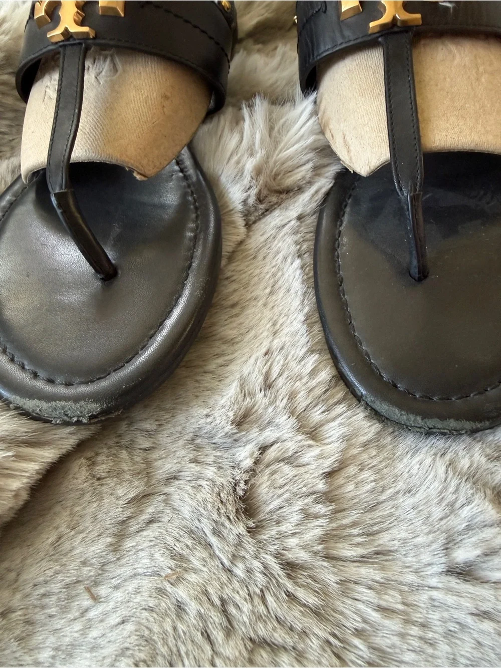 Tory Burch Black Leather Sandals